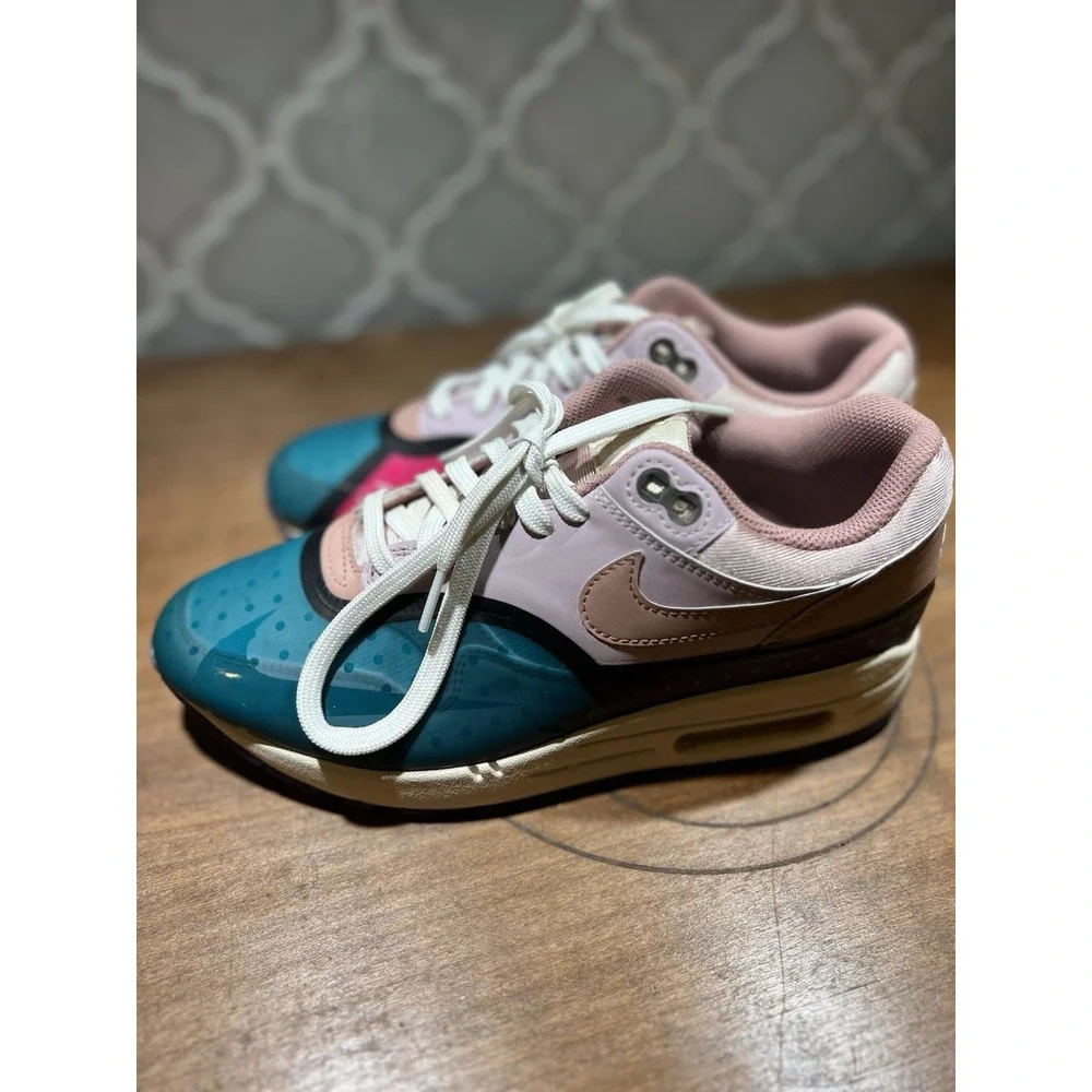nike DV2301-501 women air max 1 premium plum fog fossil rose pink oxford - Picture 2 of 8